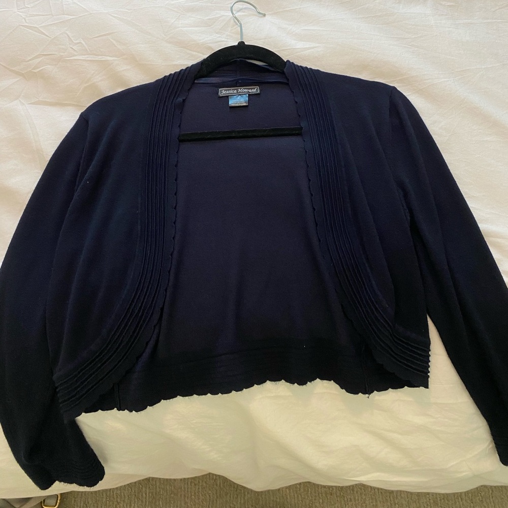 Jessica Howard Open-Front Cropped Cardigan